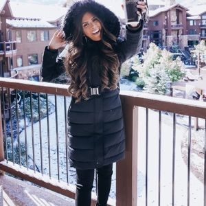 Express belted puffer size xs